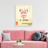 Aangepaste esthetische grillige Japanse Kabuki Canvas Afdruk (Insitu (Woonkamer))
