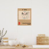 Aangepaste esthetische grillige Japanse Kabuki Poster (Keuken)