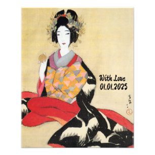 Aangepaste esthetische Japan Kimono illustratie Foto Afdruk