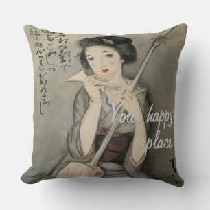 Aangepaste esthetische Japan Kimono illustratie Kussen