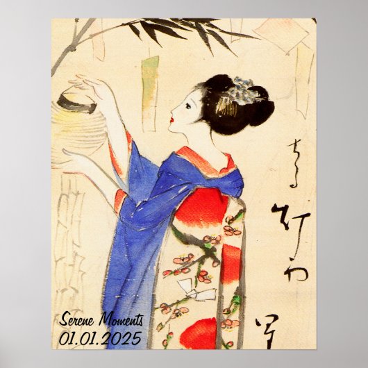 Aangepaste esthetische Japan Kimono Wall Art Poster (Voorkant)