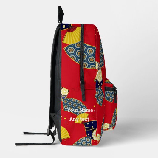 Aangepaste esthetische Japans Patroon Rood Bedrukte Rugzak (Links)