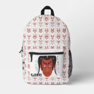 Aangepaste Esthetische Japanse Kabuki Art Bedrukte Rugzak