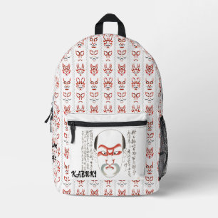 Aangepaste Esthetische Japanse Kabuki Art Bedrukte Rugzak