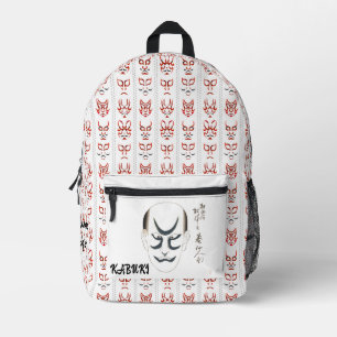 Aangepaste Esthetische Japanse Kabuki Art Bedrukte Rugzak