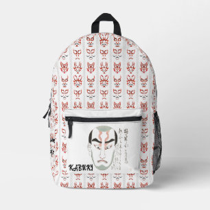 Aangepaste Esthetische Japanse Kabuki Art Bedrukte Rugzak