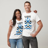 Aangepaste esthetische Japanse Kabuki Art Blue T-shirt (Unisex)