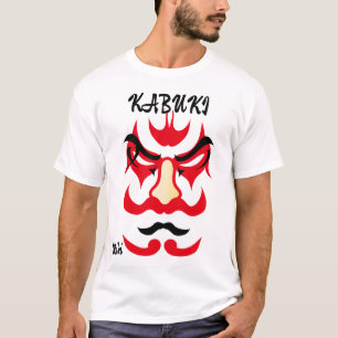 Aangepaste  esthetische Japanse Kabuki Art Red T-shirt