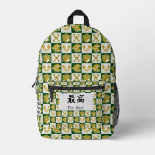 Aangepaste esthetische Japanse kalligrafie Bedrukte Rugzak