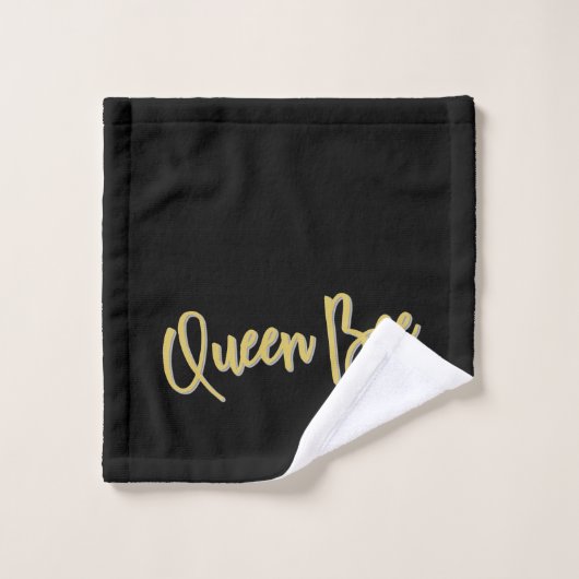 Aangepaste esthetische KONINGEEN BEE Gold- en zwar Bad Handdoek (Wasdoekje)