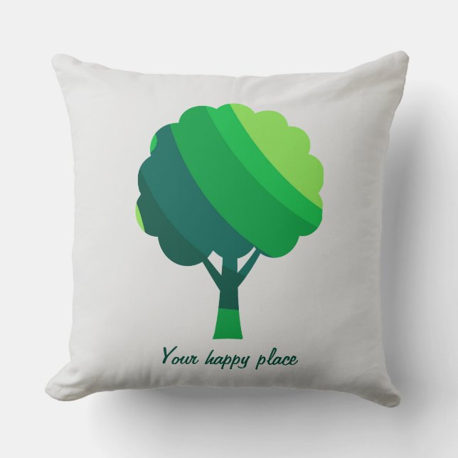 Aangepaste esthetische minimale groene boom kussen (Voorkant)