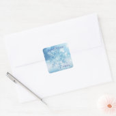 Aangepaste esthetische minimalistische kerst-sneeu vierkante sticker (Envelop)