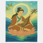 Aangepaste esthetische moderne Japan Lucky Goddess Fleece Deken (Voorkant)