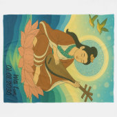 Aangepaste esthetische moderne Japan Lucky Goddess Fleece Deken (Voorkant (Horizontaal))