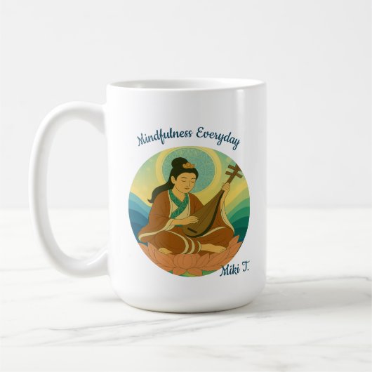 Aangepaste esthetische moderne Japan Lucky Goddess Koffiemok (Links)