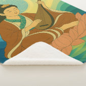 Aangepaste esthetische moderne Japan Lucky Goddess Sherpa Deken (3/4)