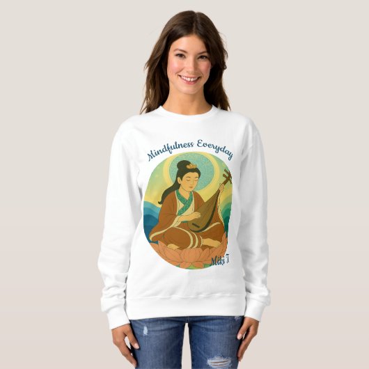 Aangepaste esthetische moderne Japan Lucky Goddess Trui (Voorkant volledig)