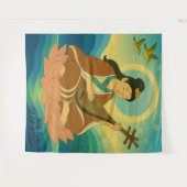 Aangepaste esthetische moderne Japan Lucky Goddess Wandkleed (Voorkant (horizontaal))