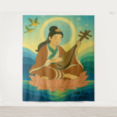 Aangepaste esthetische moderne Japan Lucky Goddess Wandkleed (Voorkant)