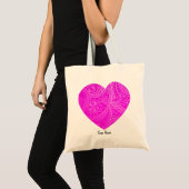 Aangepaste esthetische Vibrant Magenta Hart Patroo Tote Bag (Voorkant (product))