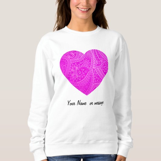 Aangepaste esthetische Vibrant Magenta Hart Patroo Trui (Voorkant)