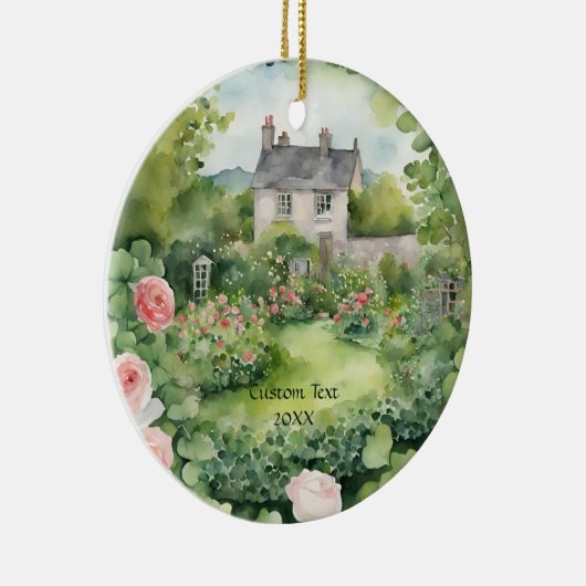 Aangepaste esthetische Waterverf Irish VIllage Cot Keramisch Ornament (Rechts)