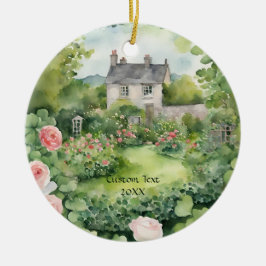 Aangepaste esthetische Waterverf Irish VIllage Cot Keramisch Ornament