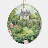 Aangepaste esthetische Waterverf Irish VIllage Cot Keramisch Ornament (Links)