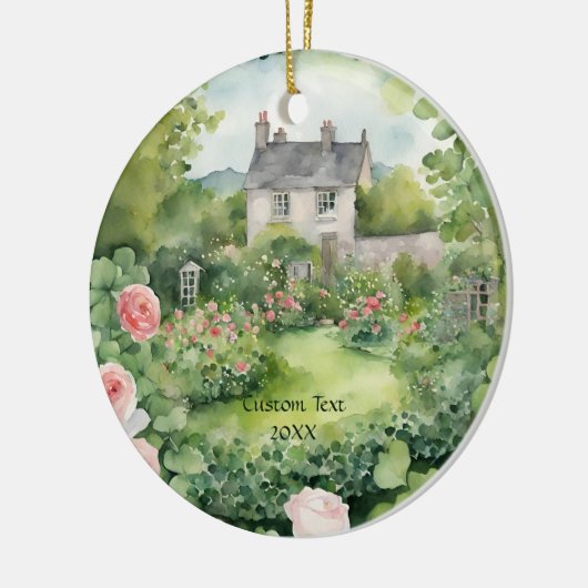 Aangepaste esthetische Waterverf Irish VIllage Cot Keramisch Ornament (Links)