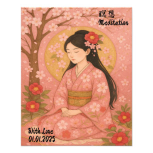 Aangepaste Esthetische Zen Meditatie Mindful Art Foto Afdruk