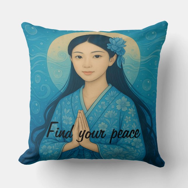 Aangepaste Esthetische Zen Meditatie Mindful Minim Kussen (Voorkant)