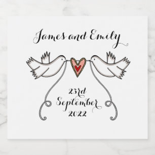 Aangepaste etiketten met witte doven voor gevechts