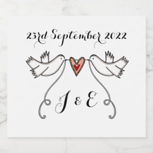 Aangepaste etiketten met witte doven voor gevechts