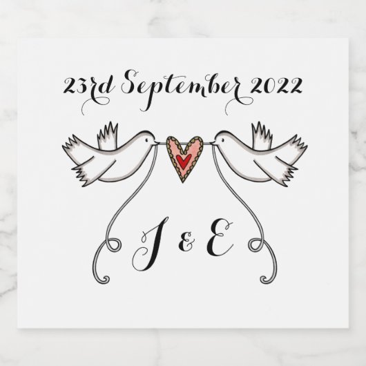 Aangepaste etiketten met witte doven voor gevechts (Enkel label)