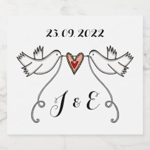 Aangepaste etiketten met witte doven voor gevechts