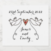 Aangepaste etiketten met witte doven voor gevechts (Enkel label)