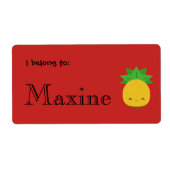 Aangepaste etiketten op Bright rode zoete anananas (Voorkant)