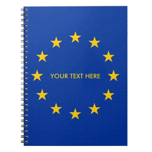Aangepaste EU-laptop met EU-vlag Notitieboek (Voorkant)