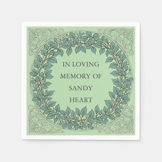 Aangepaste Eucalyptus begrafenis - Elegant monumen Servet (Voorkant)