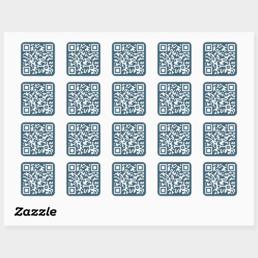 Aangepaste Eucalyptus Blauwe QR-code Website-adres Vierkante Sticker (Vel)