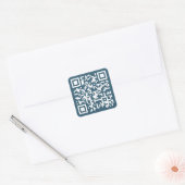 Aangepaste Eucalyptus Blauwe QR-code Website-adres Vierkante Sticker (Envelop)