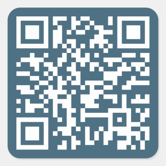 Aangepaste Eucalyptus Blue QR Code Website Adres U Vierkante Sticker (Voorkant)