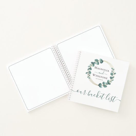 Aangepaste Eucalyptus Gold Foil op onze Bucket-lij Notitieboek (Binnen)
