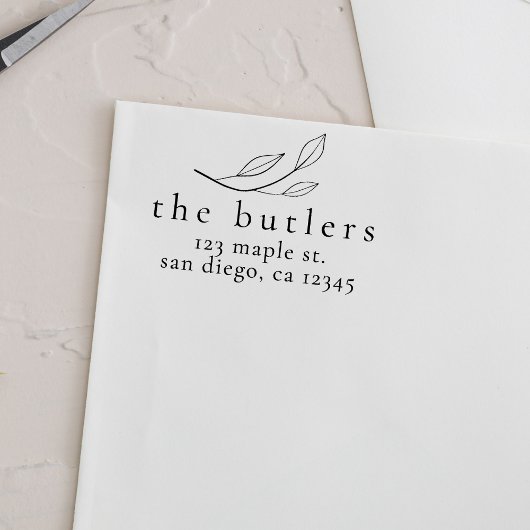 Aangepaste Eucalyptus hout retour adres stempel