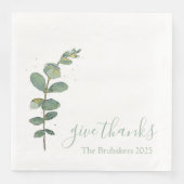 Aangepaste Eucalyptus Modern Geef Bedankt Thanksgi Servet (Voorkant)