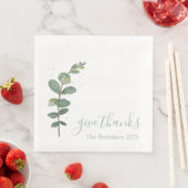 Aangepaste Eucalyptus Modern Geef Bedankt Thanksgi Servet (Insitu)