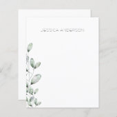 Aangepaste Eucalyptus-schrijfbenodigdheden (Voorkant / Achterkant)