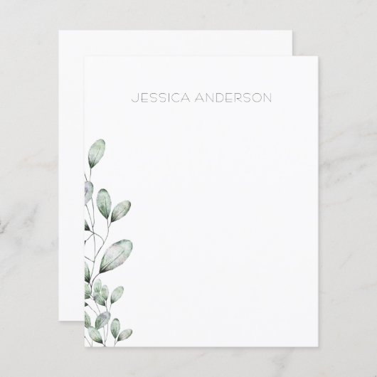 Aangepaste Eucalyptus-schrijfbenodigdheden (Voorkant / Achterkant)