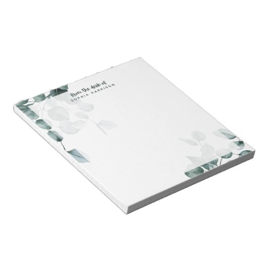 Aangepaste Eucalyptus-Waterverf-laptop Notitieblok (Schuin)