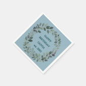 Aangepaste Eucalyptus Waterverfblad lichtblauw Servet (Hoek)